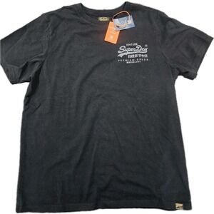 Superdry T-Shirt Short Sleeve Crew Neck Classic Vintage Black XL Authentic Tee‎